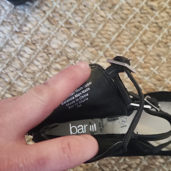 Bar III Black Stiletto Heels with Strap - Picture 3 of 8